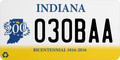 IN license plate 030BAA
