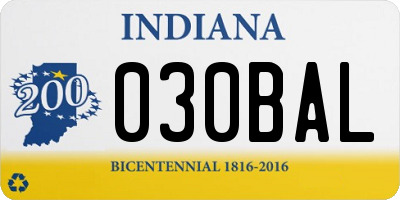 IN license plate 030BAL