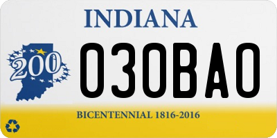 IN license plate 030BAO