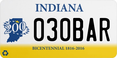 IN license plate 030BAR