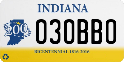 IN license plate 030BBO