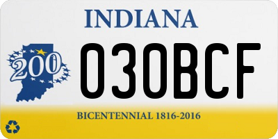 IN license plate 030BCF