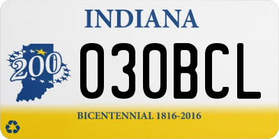 IN license plate 030BCL