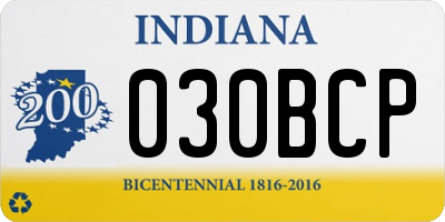 IN license plate 030BCP
