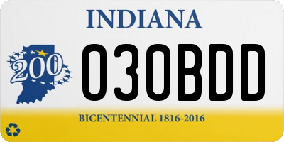 IN license plate 030BDD