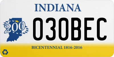 IN license plate 030BEC