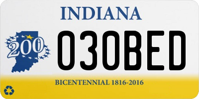 IN license plate 030BED