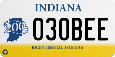 IN license plate 030BEE