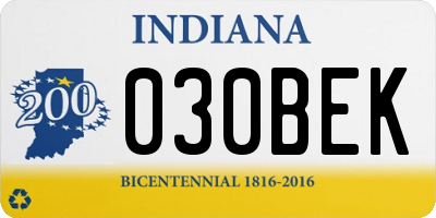 IN license plate 030BEK