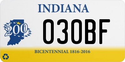 IN license plate 030BF