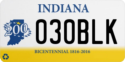 IN license plate 030BLK