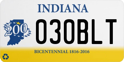 IN license plate 030BLT