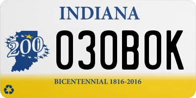 IN license plate 030BOK