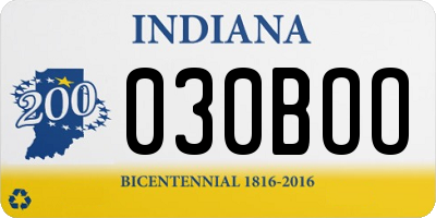 IN license plate 030BOO
