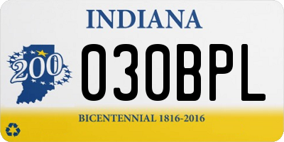 IN license plate 030BPL