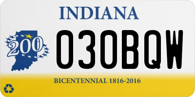 IN license plate 030BQW
