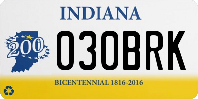 IN license plate 030BRK