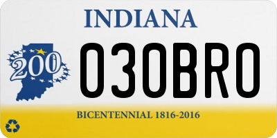 IN license plate 030BRO