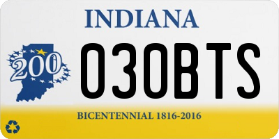 IN license plate 030BTS