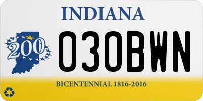 IN license plate 030BWN