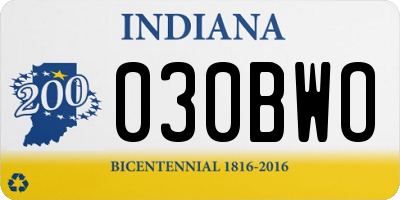 IN license plate 030BWO