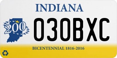 IN license plate 030BXC