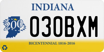 IN license plate 030BXM