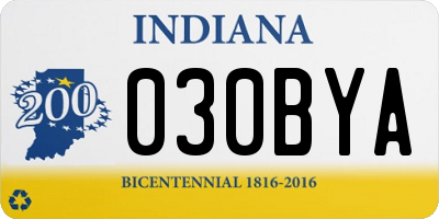 IN license plate 030BYA