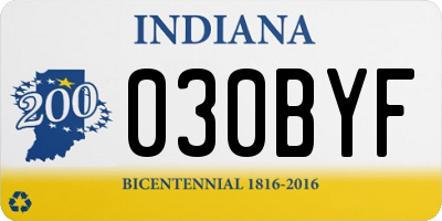 IN license plate 030BYF