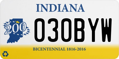 IN license plate 030BYW