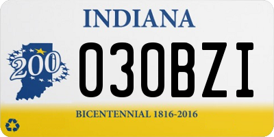 IN license plate 030BZI