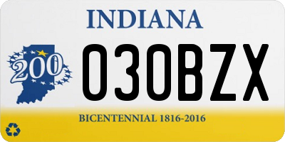 IN license plate 030BZX