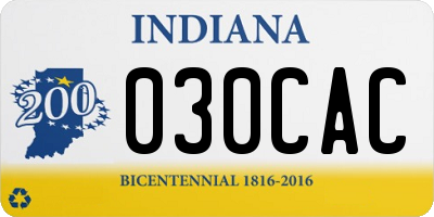 IN license plate 030CAC