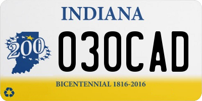 IN license plate 030CAD