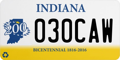 IN license plate 030CAW