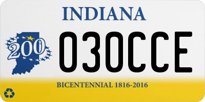 IN license plate 030CCE