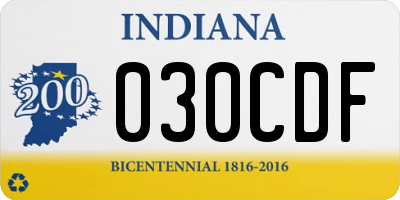 IN license plate 030CDF