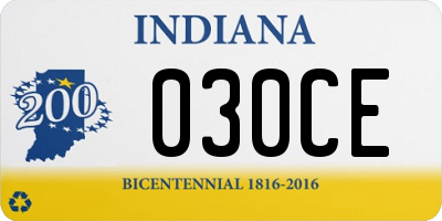 IN license plate 030CE