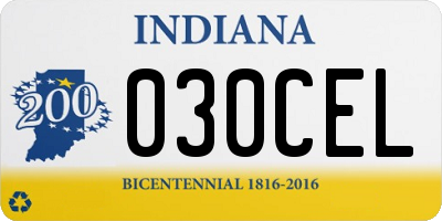 IN license plate 030CEL