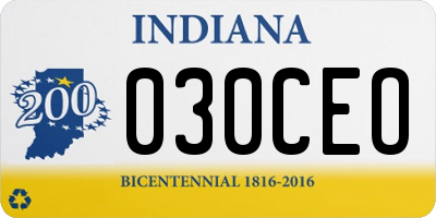 IN license plate 030CEO
