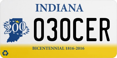 IN license plate 030CER