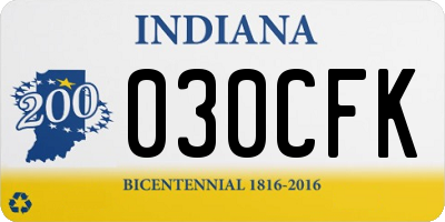 IN license plate 030CFK