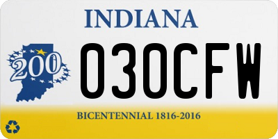 IN license plate 030CFW