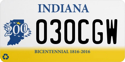IN license plate 030CGW