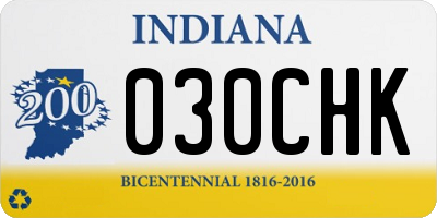IN license plate 030CHK