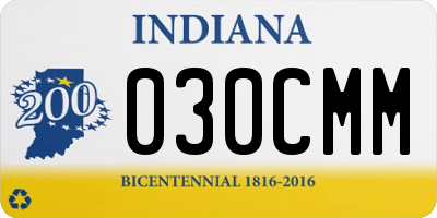 IN license plate 030CMM