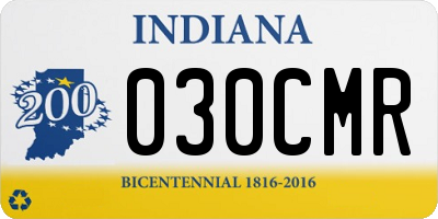 IN license plate 030CMR