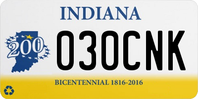 IN license plate 030CNK