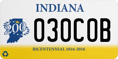 IN license plate 030COB