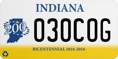 IN license plate 030COG